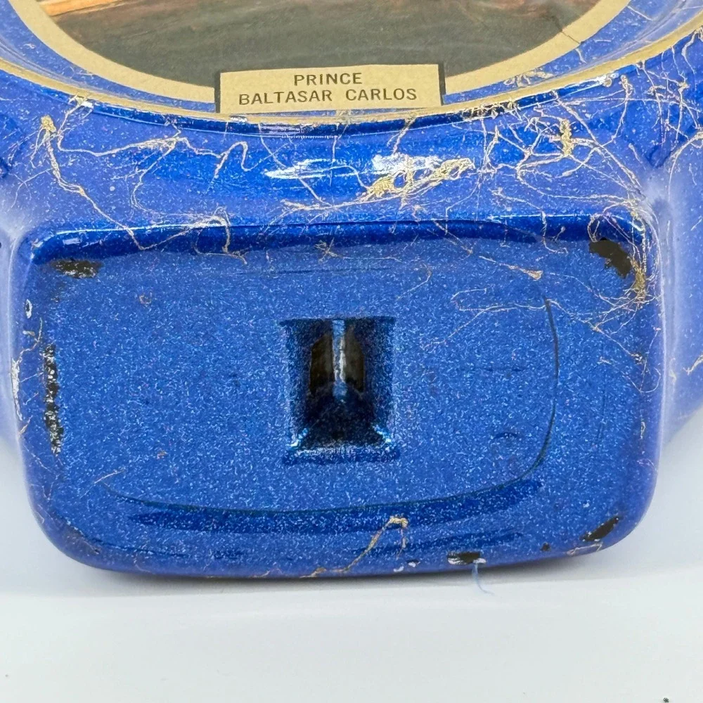 Prince Baltasar Carlos Equestrian Ceramic Decorative Bottle Blue Gold